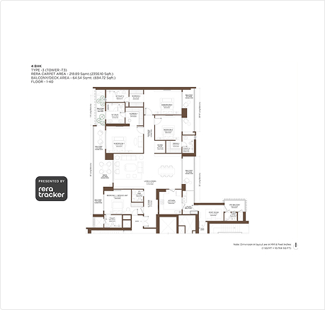 Birla Arika – 4 BHK floor plan (Tower T3)